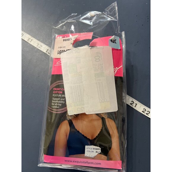 Exquisite Form Womens Black Posture Bra 42C - Picture 5 of 6